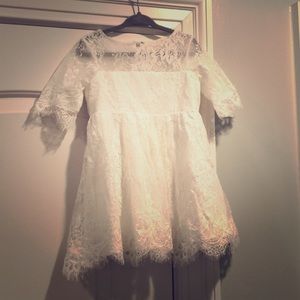 David’s Bridal White Lace Flower Girl dress 2T
